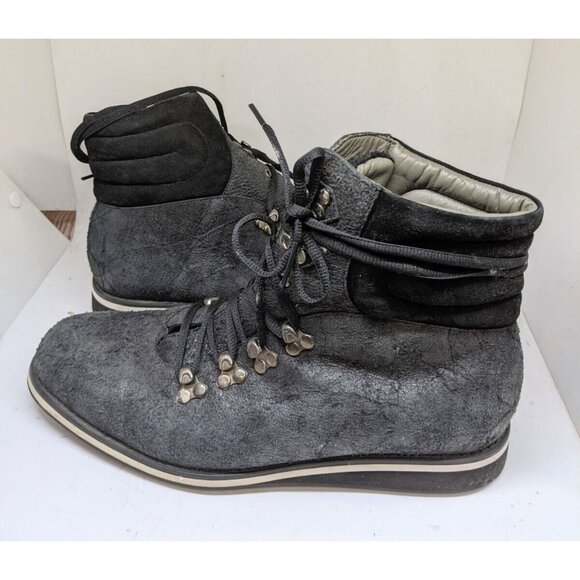 AH by Android Homme Men's Trainers Shoes High Top Navy Blue Crinkle Size 11 - Picture 1 of 10